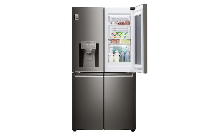 LG 708L French Door Fridge, with InstaView Door-in-Door®, in Black Stainless Steel, GF-V708BSL